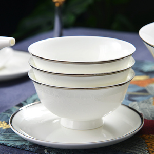 骨瓷餐具碗碟自由搭配家用陶瓷米饭碗面碗大号面碗汤碗菜盘子组合