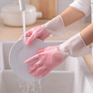 女家务洗碗手套塑胶乳胶双色防水厨房清洁家用加厚洗衣服刷碗