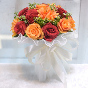 韩式新娘户外结婚礼物仿真玫瑰手捧花球创意森系手花束
