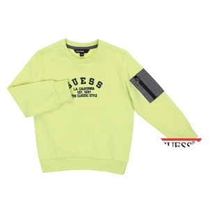 韩国GU~ESS高端童装品牌 春秋款男童嫩绿色舒适纯棉长袖T恤卫衣