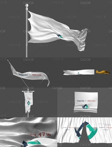 40个旗帜动画模型 282个国家国旗贴图素材C4D模型3D建模设计素材