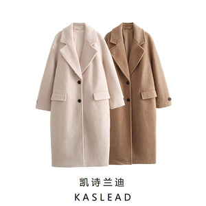 KASLEAD 新款 女装 欧美风时尚珠皮呢大衣式外套 8073243  732