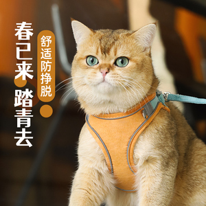 猫咪牵引绳背心式衣服胸背带防挣脱遛猫绳子猫链溜猫宠物猫猫专用