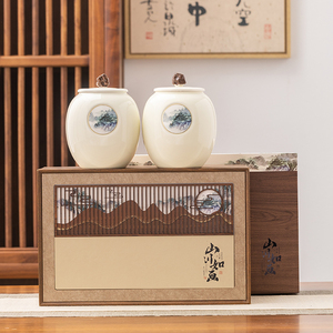 中式复古镂空茶叶包装盒空礼盒高档陶瓷罐毛尖龙井绿茶红茶盒定制
