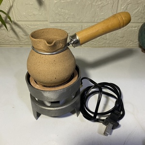 西北传统手工甘肃陇南罐罐茶煮茶器套装老式电炉粗陶侧把柴烧茶罐