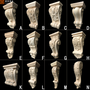 欧式实木柱头雕刻大梁托立体雕罗马冒头垭口装饰中式牛腿东阳木雕