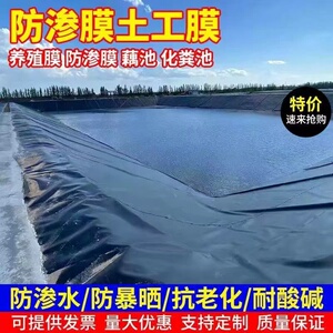 鱼塘防渗膜鱼池护坡防水布养殖土工膜复合黑色塑料布加厚防渗地膜