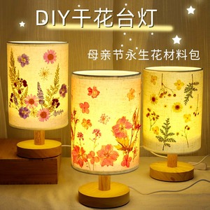 教师节手工压花台灯diy材料包干花台灯小夜灯儿童押花灯摆件礼物