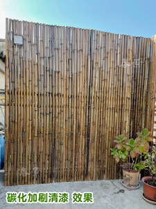 新品竹篱笆栅栏围栏户外庭院围墙农家乐装饰花园护栏碳化竹子隔断