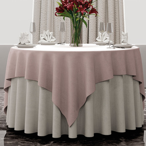 新款酒店圆桌桌布餐厅饭店圆形台布高档宴会中式布艺套装转盘桌布