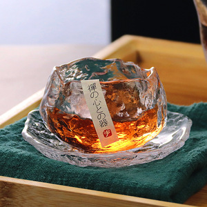 日式琉璃茶杯冰冻烧功夫茶主人杯单杯茶具个人品茗杯玻璃日本杯子