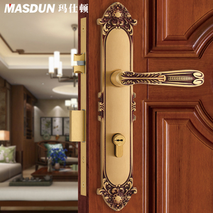 欧式别墅对开大门锁中式全铜双开门锁入户门会议室对开门美式大锁