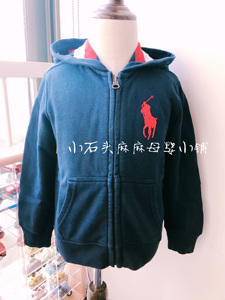 Ralph lauren 拉夫劳伦男宝儿童马标开衫拉链连帽卫衣外套*现货