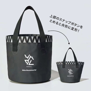 日本杂志附录百搭黑色防水圆筒型手拎包便当包饭盒袋午餐包托特包