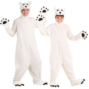 万圣节儿童节舞台表演出成人儿童极地动物可爱北极熊白熊扮演服装