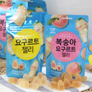 韩国进口零食7-11便利店西洲乳酸菌软糖水蜜桃果汁夹心糖果50g