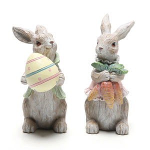 跨境新款复活节兔子花园摆件家居桌面树脂摆件创意花园摆件