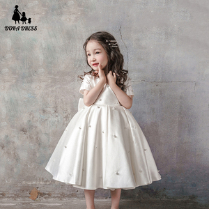 儿童礼服公主裙花童蓬蓬裙高端钢琴演出服女童周岁生日礼服韩式