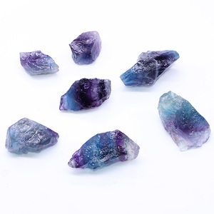 天然水晶原石蓝绿紫彩色漂亮石头萤石矿物标本儿童宝石扩香鱼缸