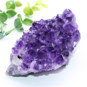 如鸿水晶原石天然紫水晶晶簇摆件晶洞片原矿物标本石消磁石头毛料