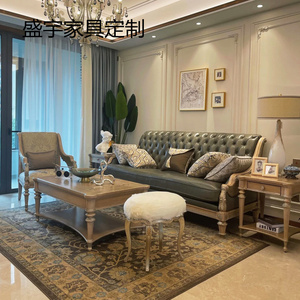 美式客厅2024新款轻奢实木雕花胜利女神沙发现代简约三人单人沙发