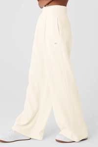 美系A/L/O  HIGH-WAIST COZY DAY WIDE LEG PANT 象牙白