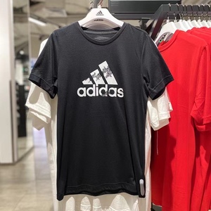 洛洛正品 Adidas夏季儿童运动短袖薄款大logo短袖T恤