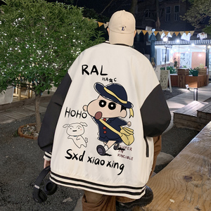 hiphop高街外套日系棒球服男春秋印花设计小众青少年潮牌运动夹克