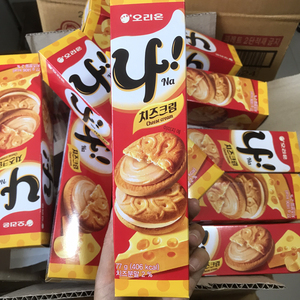 韩国进口零食品 好丽友NA芝士夹心饼干77g奶酪夹心休闲零食代餐