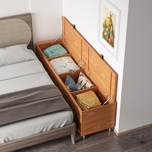 床边夹缝柜实木长条窄柜卧室收纳储藏柜床尾置物柜简约靠墙可定制