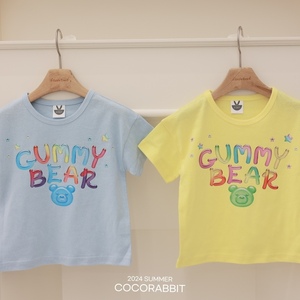 韩国童装周JOJO代购 24夏款COCO30男女童百搭字母短袖T恤