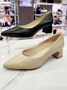 COMELY康莉女鞋2023秋新款专柜同款尖头粗跟舒适通勤单鞋KYQ25660