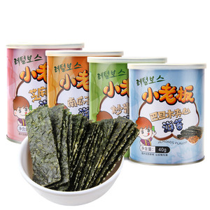 韩国小老板海苔卷芝麻夹心海苔罐装巴旦木夹心海苔儿童年货零食