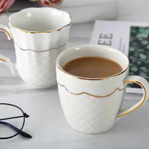 陶瓷杯子欧式小奢华单个水杯套装咖啡杯客厅家用茶杯杯具带手把