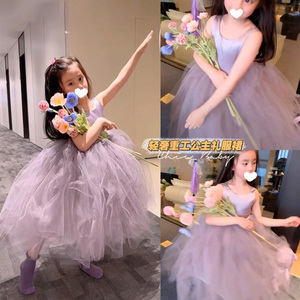 韩国女童夏季高级生日派对女宝蓬蓬背心纱裙公主轻奢礼服裙洋气潮