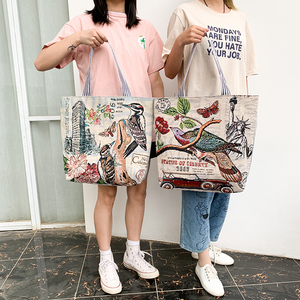 新款帆布包女单肩包电脑包文艺森系韩版帆布袋大容量学生包手提袋