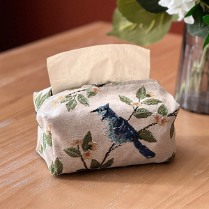 欧式复古风纸巾套纸巾袋布艺抽纸盒客厅提花抽纸袋家用桌面纸抽袋