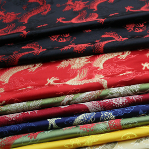 中国风唐装旗袍棉袄龙袍抱枕装饰手工布料提花织锦缎丝绸龙纹面料