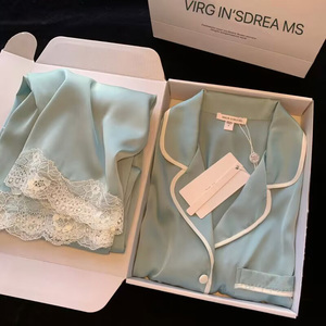 520情人节礼物送女友老婆生日礼品高档实用的丝绸睡衣套装礼盒装