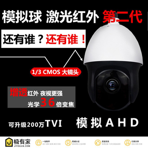 36倍3000线高清智能红外高速AHD/TVI监控球机 防水球型变焦摄像头