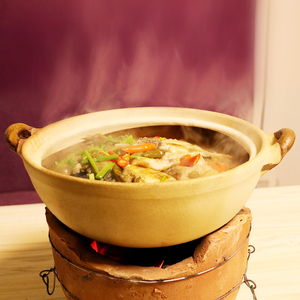传统老式土砂锅打边炉火锅砂锅炖锅大容量沙锅粗陶土钵子餐具商用