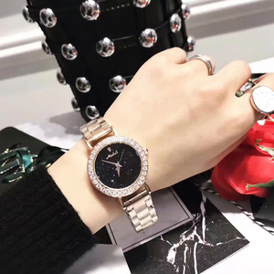 Mashali玛莎莉时尚潮流星空女表镶钻石英表盘女士手表超酷钢带表