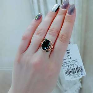 俄罗斯585紫金镶嵌天然宝石戒指 直播链接 谨慎下单