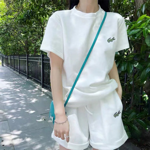 MUNAMEI 2024新款白色休闲运动套装女夏时尚高级感卫衣短裤两件套