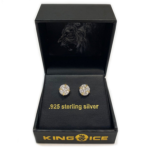 【现货】King Ice Brilliant-Cut Button Stud Earrings
