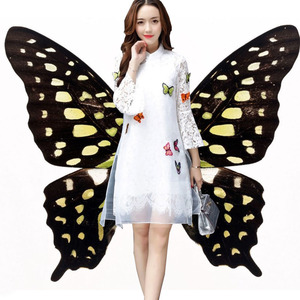 韩版时尚甜美仙女裙蕾丝喇叭袖A字裙2019春秋新款旗袍套装两件套