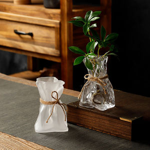 扭矩折纸花瓶高级感ins风 高颜值玻璃花瓶水培桌面摆件家居插花器