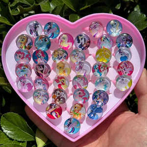 水晶小马宝莉儿童戒指玩具奥特曼男孩女孩女童钻石爱莎公主男童小