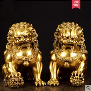 包邮精工纯铜狮子摆件北京狮铜狮子摆件狮家居风水装饰工艺品摆件