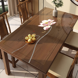 新中式透明桌垫桌布免洗防水防油茶几垫实木茶桌垫布软玻璃餐桌垫